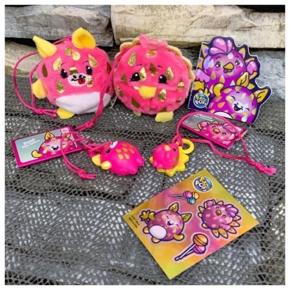 2017 Zeni Plume Super Set Pikmi Pops Zebra Peacock Plush Ultra Rare Moose Toys - Picture 2 of 2
